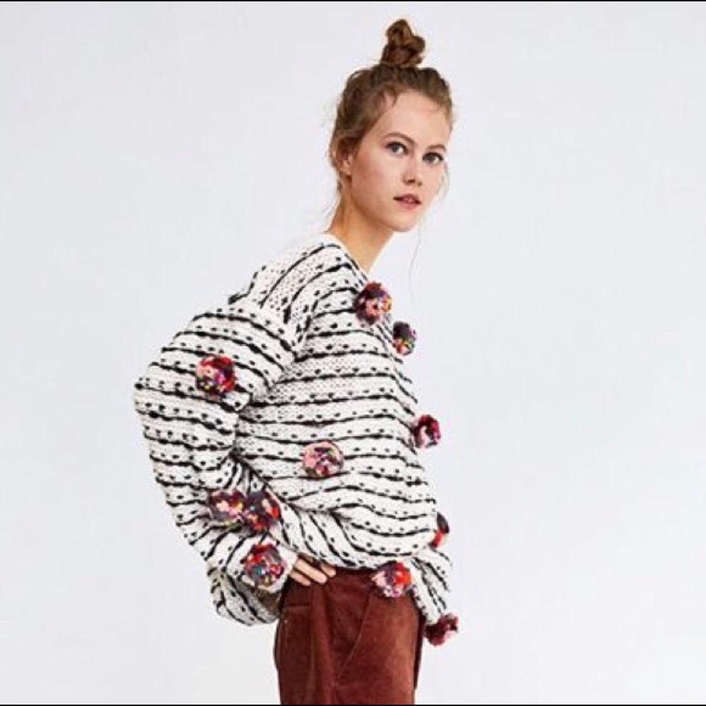 Zara Pom Pom Sweater - Size Small